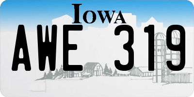 IA license plate AWE319