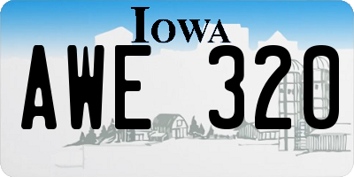 IA license plate AWE320