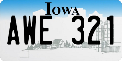 IA license plate AWE321