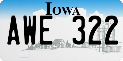 IA license plate AWE322