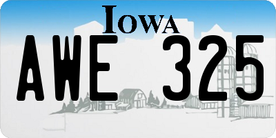 IA license plate AWE325