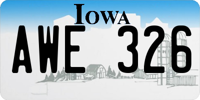 IA license plate AWE326