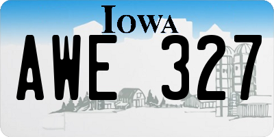 IA license plate AWE327