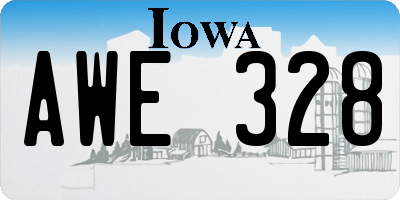 IA license plate AWE328