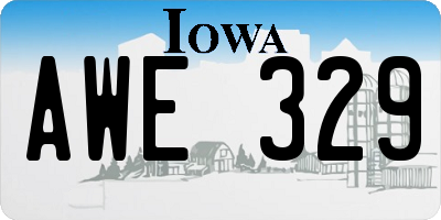 IA license plate AWE329