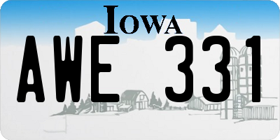 IA license plate AWE331