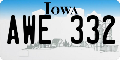 IA license plate AWE332