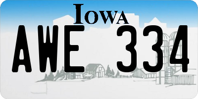 IA license plate AWE334