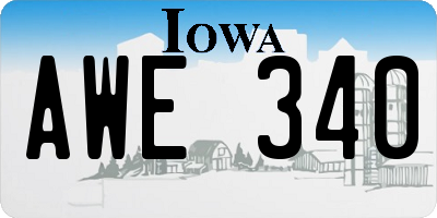 IA license plate AWE340