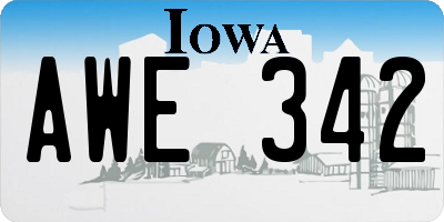 IA license plate AWE342