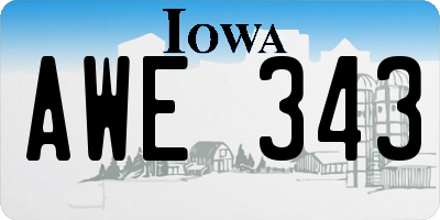 IA license plate AWE343