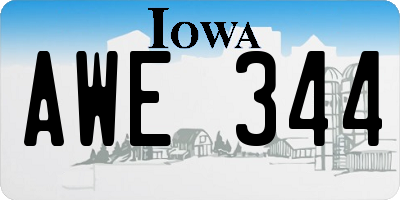 IA license plate AWE344