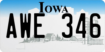 IA license plate AWE346