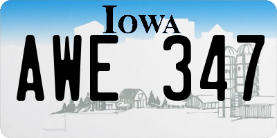 IA license plate AWE347