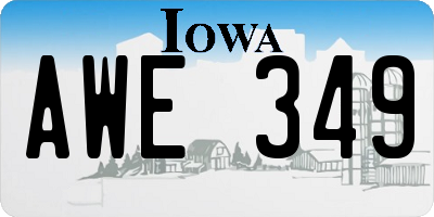 IA license plate AWE349