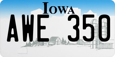 IA license plate AWE350