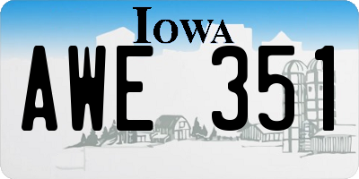 IA license plate AWE351