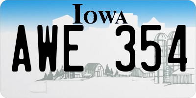 IA license plate AWE354