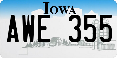IA license plate AWE355