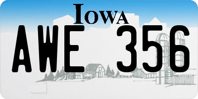 IA license plate AWE356