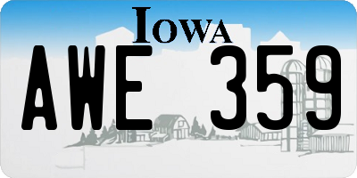 IA license plate AWE359