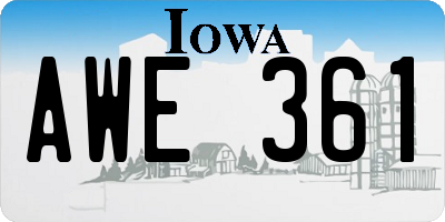 IA license plate AWE361