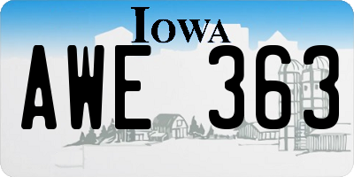 IA license plate AWE363