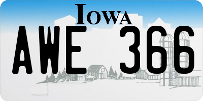 IA license plate AWE366