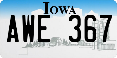 IA license plate AWE367