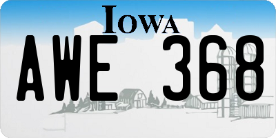 IA license plate AWE368