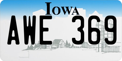 IA license plate AWE369