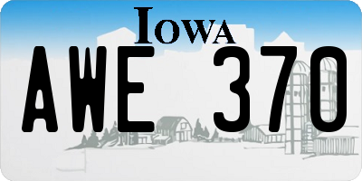 IA license plate AWE370