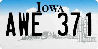 IA license plate AWE371