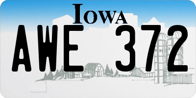 IA license plate AWE372