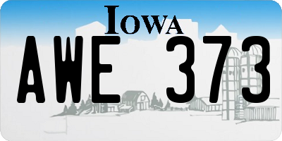 IA license plate AWE373