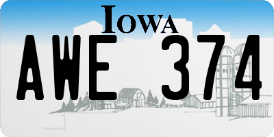 IA license plate AWE374