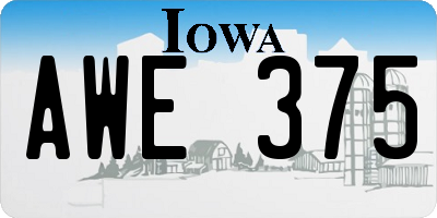 IA license plate AWE375