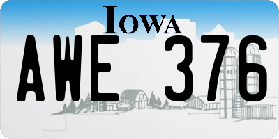 IA license plate AWE376