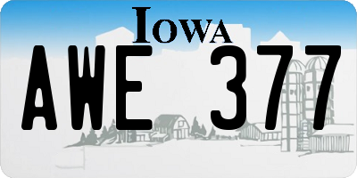 IA license plate AWE377