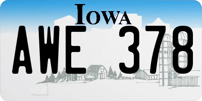 IA license plate AWE378