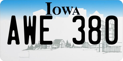 IA license plate AWE380