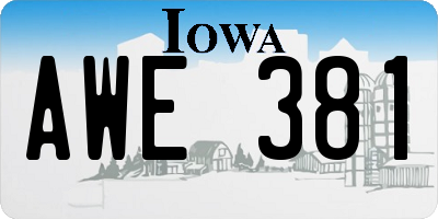 IA license plate AWE381