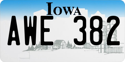 IA license plate AWE382