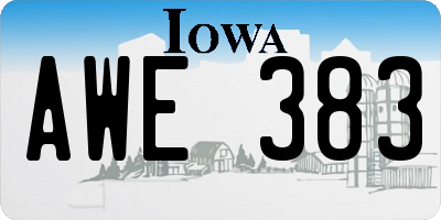 IA license plate AWE383