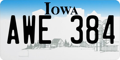 IA license plate AWE384