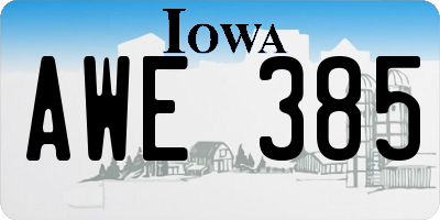 IA license plate AWE385
