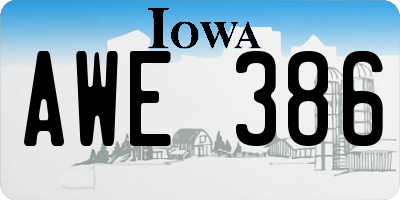 IA license plate AWE386