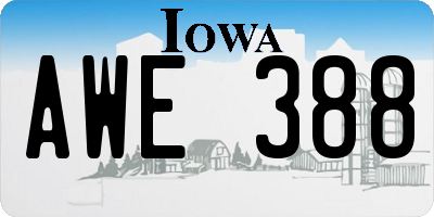 IA license plate AWE388