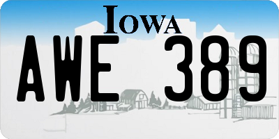 IA license plate AWE389