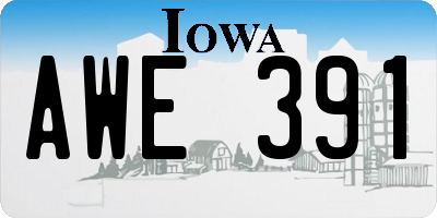 IA license plate AWE391